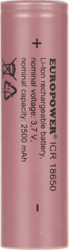 Bатерија Li-Ion EUROPOWER ICR 18650 3.7V 2500mAh