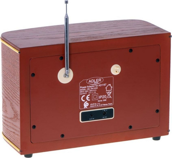 Radio Adler AD 1187, Bluetooth 5.0, me alarm, kafe retro