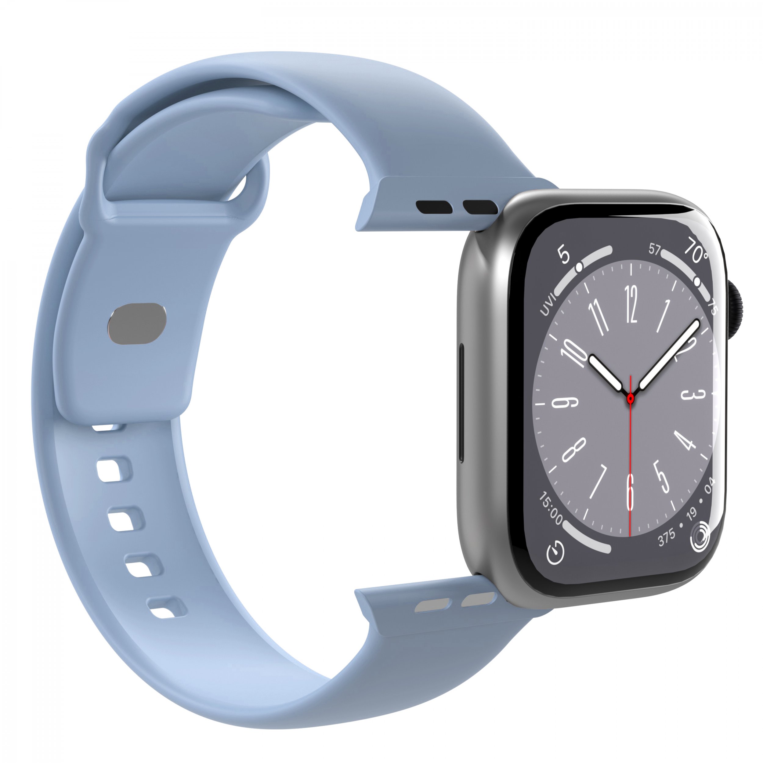 Rrip dore për Apple Watch Puro ICON Silicone Band, 42/44/45mm dhe Ultra, silikon, pluhur blu