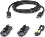 Сет кабли KVM ATEN 2L-7D02UDPX4, DisplayPort, USB, аудио, црн