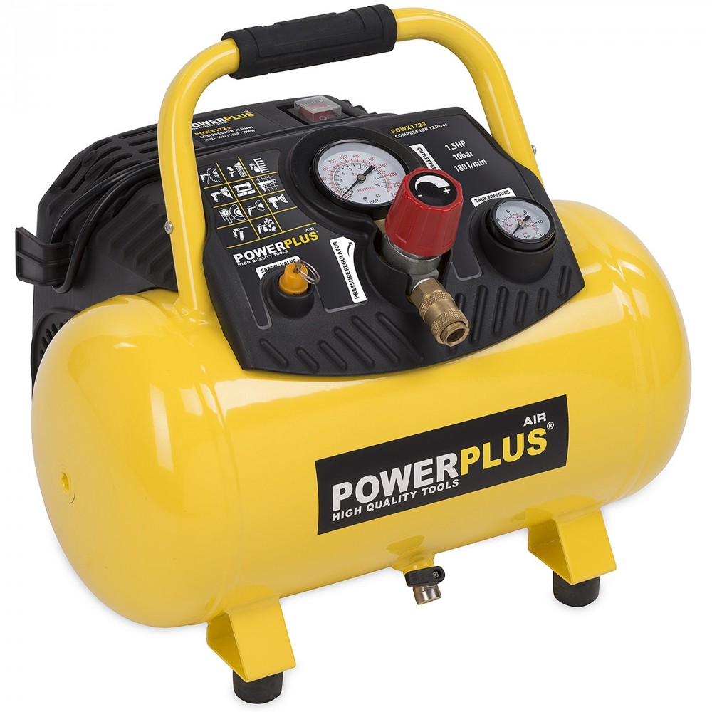 Kompresor Powermat Powx1723, 1.5 HP, depozitë 12L, portokalli