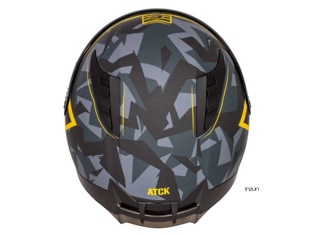 Kaskë moto CASSIDA Aero ATCK, integrale, ECE 22.06, gri kamuflazh e zezë e verdhë neon