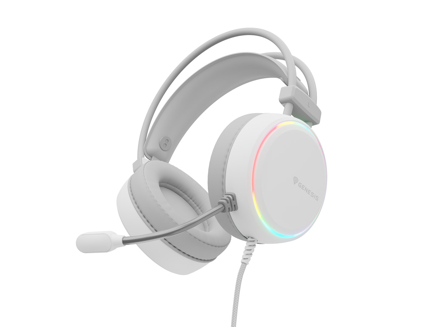 Kufje gaming Genesis Neon 613, on-ear, USB/3.5mm, të bardha