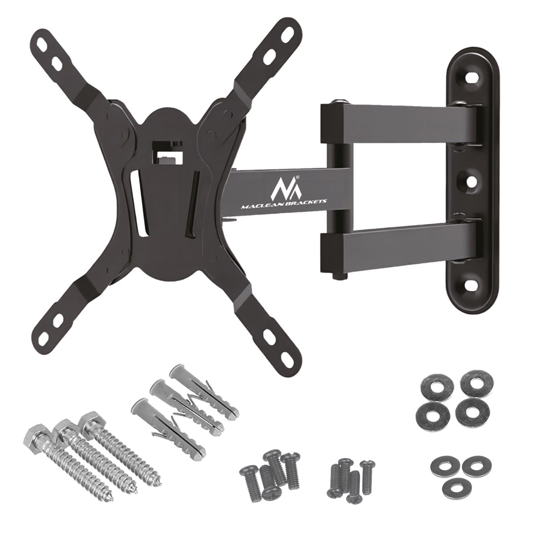 Mbajtëse muri për TV Maclean MC-418, 23-43", 30kg, e zezë