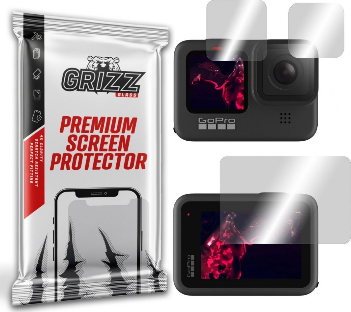 Xham mbrojtës hibrid GrizzGlass Grizz, për GoPro Hero 9, transparent