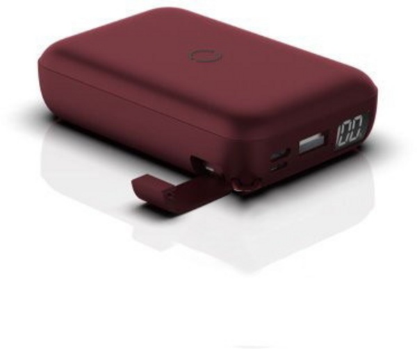 Powerbank UNIQ 10.000 Hydeair USB-C 18W со поддршка за безжично полнење + држач, црвена боја