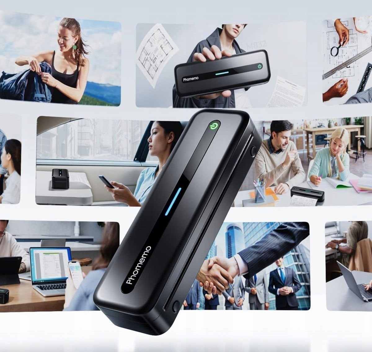 Printues termik portativ Phomemo M832, 300 x 300 dpi, Bluetooth, i zi