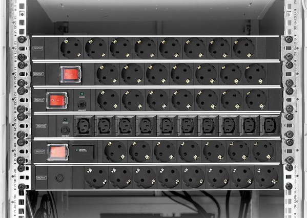 Shirit energjie rack Digitus DN-95403, 7x Schuko, 19", kabllo 2m
