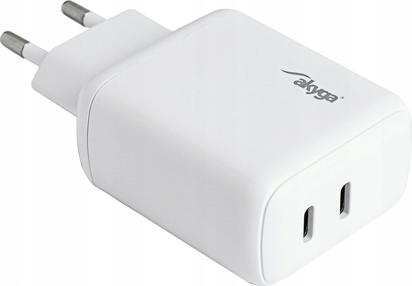 Karikues rrjeti Akyga AK-CH-19, 40W, 2x USB-C PD Quick Charge 3.0, i bardhë