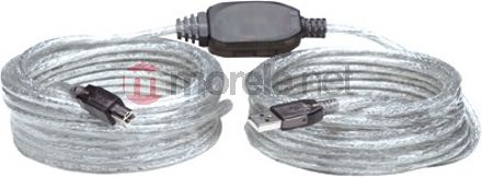 Kabllo USB Manhattan 510424, USB A në USB B, 11 m, argjendtë