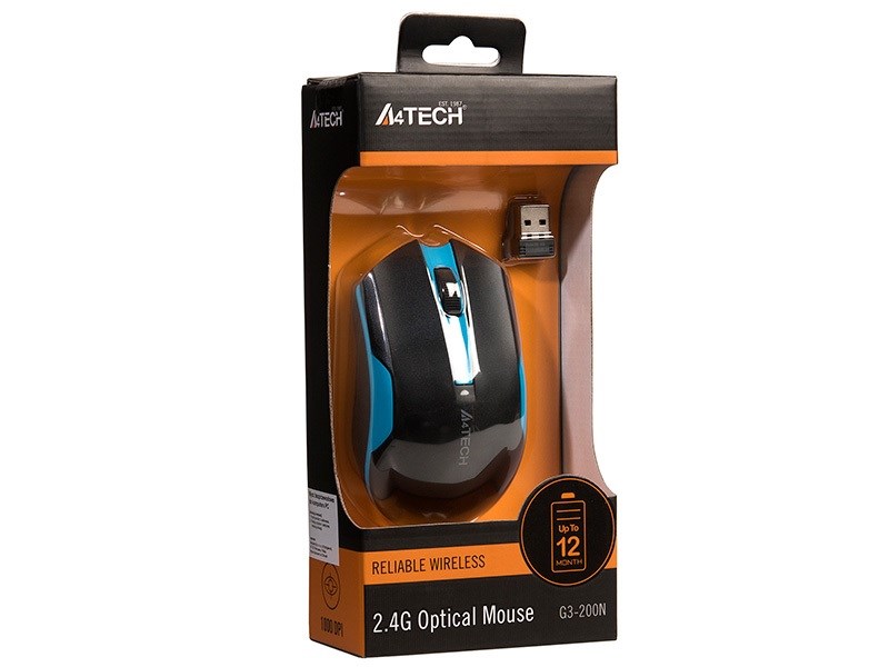 Maus A4 Tech G3-200N, RF Wireless, i zi