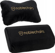 Сет гејминг перници noblechairs Pillow Set, 2 парчиња, за врат и половина, црни со златна боја