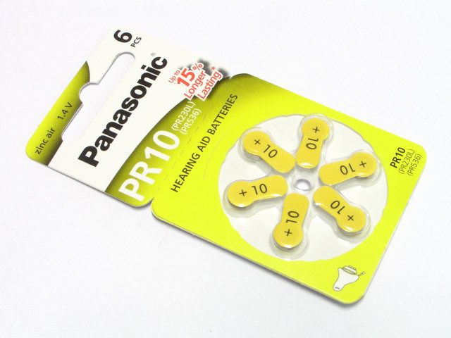 Bateri për aparat dëgjimi Panasonic PR10, 6 copë