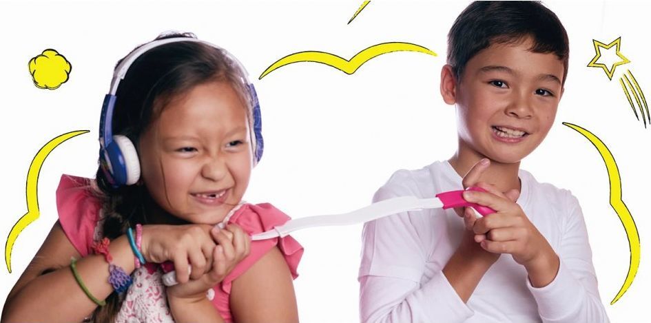 Kufje për fëmijë BuddyPhones School+, rozë