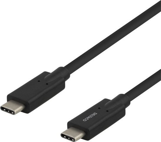 Kabllo USB C në USB C Deltaco, 2m, e zezë