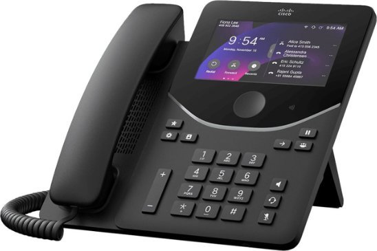Telefon IP Cisco 9871 Desk Phone, ekran LCD me ngjyra, Wi-Fi, Black Carbon