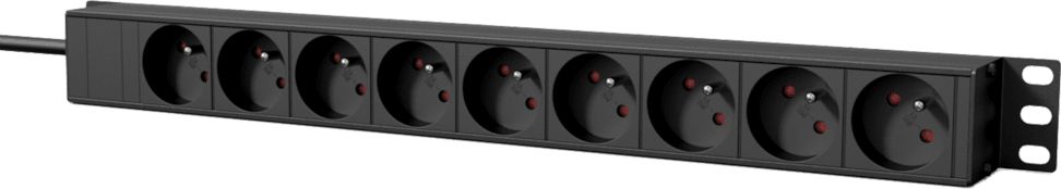 Shirit energjie rack Caymon PSR119FS/B, 9x Type E, 1U, 2.5 m, i zi