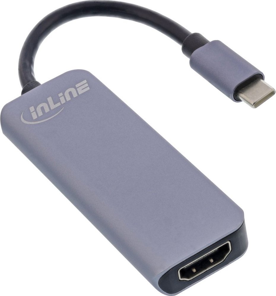 Hub USB InLine Multihub, USB 3.2 Gen 1, HDMI 4K, USB Type C, gri
