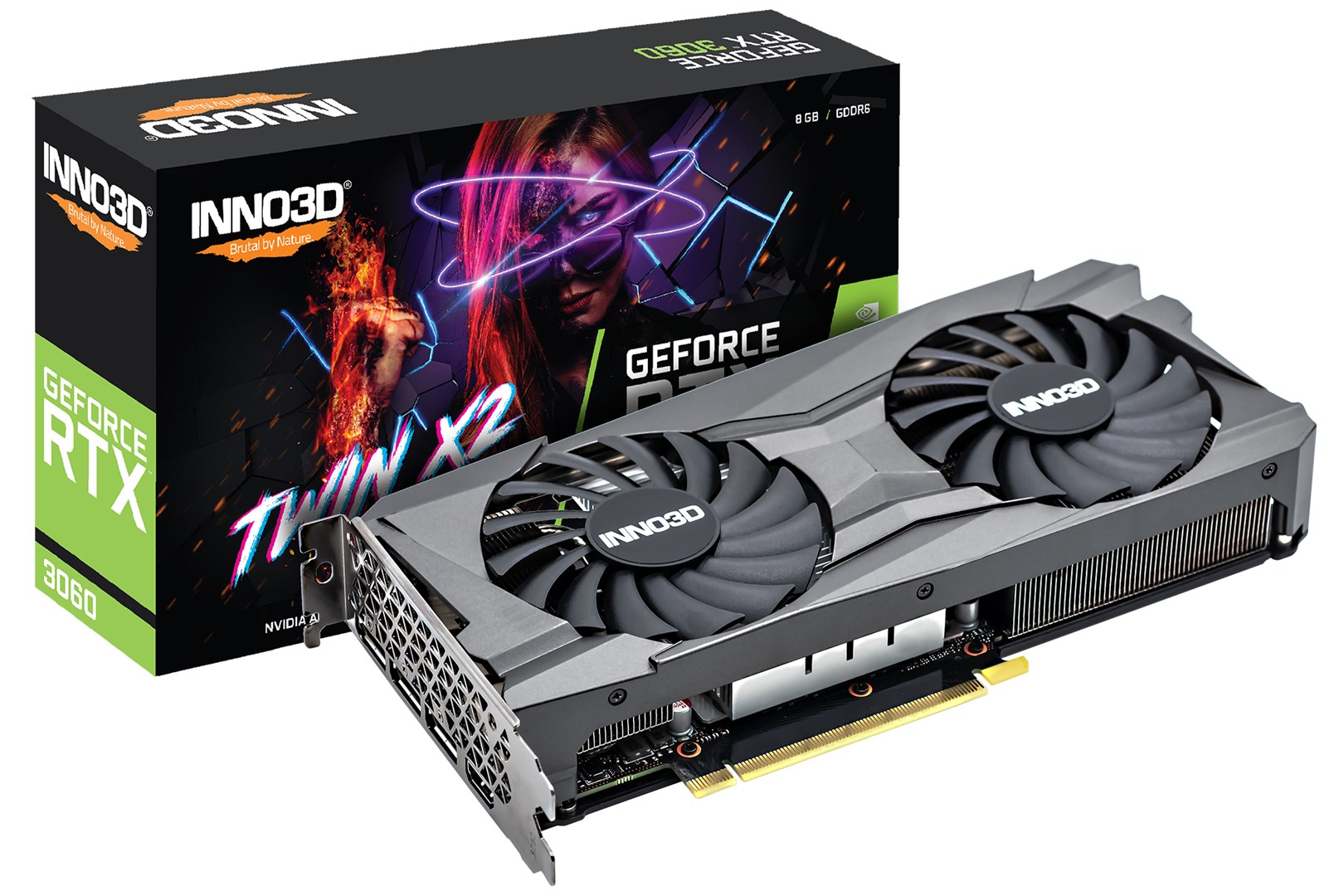 Kartelë grafike Inno3D GeForce RTX 3060 TWIN X2, 8GB GDDR6, PCIe 4.0, e zezë