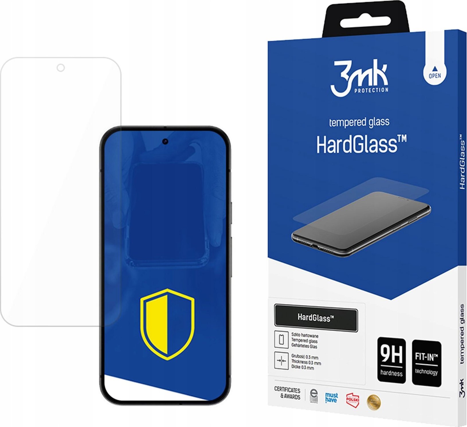 Mbrojtës ekrani 3mk HardGlass për Google Pixel 9a, xham i fortifikuar 9H, transparent