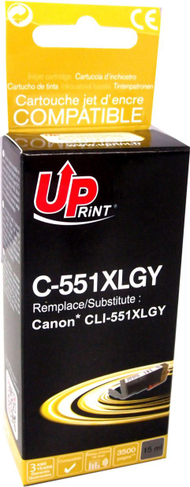Ngjyrë për printer UPrint C-551XLGY / CLI551GY XL, e hirtë