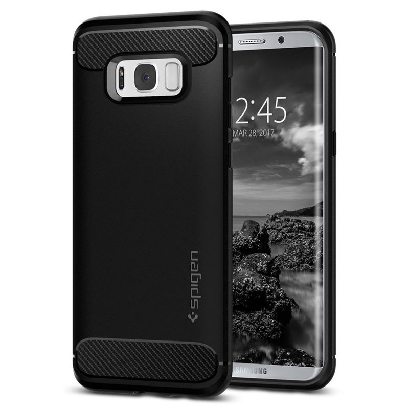Mbështjellës për Samsung Galaxy S8 Spigen Rugged Armor, i zi