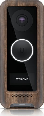 Kapak dekorativ zile dere Ubiquiti UVC G4 Doorbell, polikarbonat, pamje druri, kafe