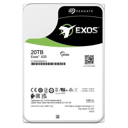 Hard disk Seagate Exos X20. 20TB, 3.5", 7200RPM, 256MB Cache