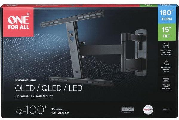 Kllapë muri ONE FOR ALL WM5650, full motion, 42-100", e zezë