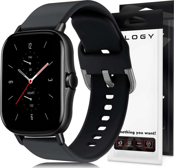 Rripë gome për orë dore ALOGY SPORT Universal, 20mm, i zi