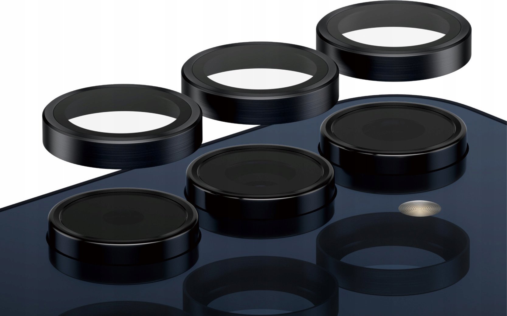 Mbrojtës lente PanzerGlass Samsung Galaxy A55 Hoops, set unazash, i zi