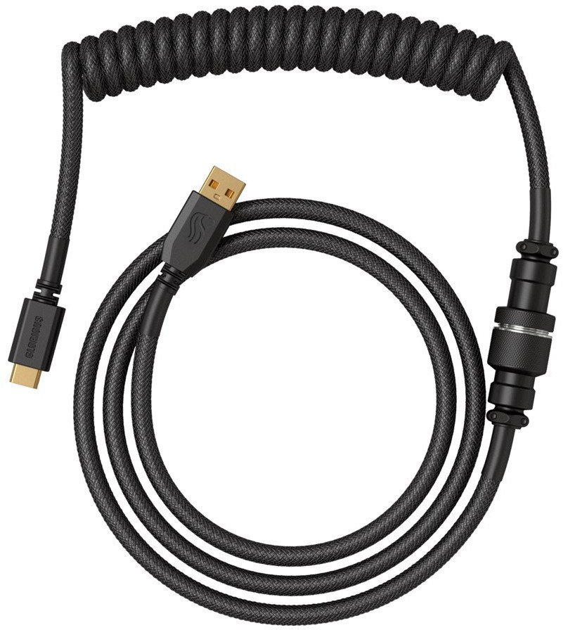 Kabull USB C Glorious Coiled Artisan, për tastiera mekanike gaming, Phantom Black