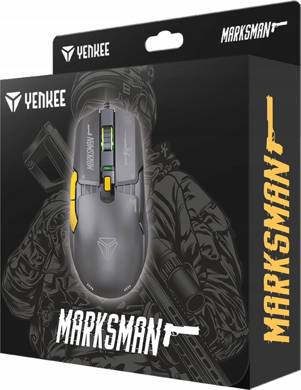 Mашина за играње Yenkee YMS 3600BK Marksman, 12400 DPI, RGB, со кабел, црна
