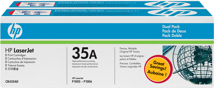 Set dopio i tonerëve HP CB435AD, të zi