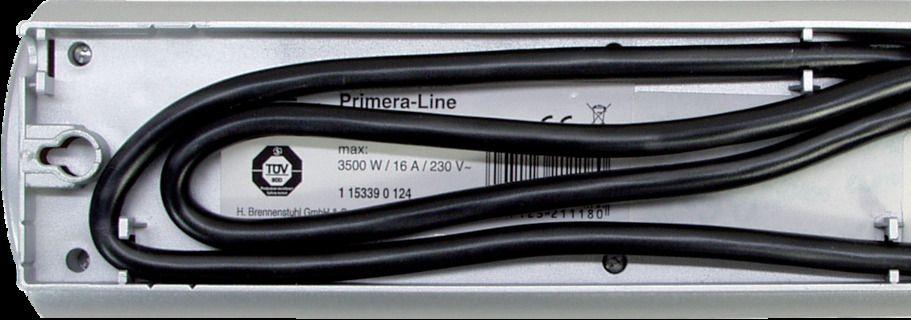 Shpërndarës elektrik Brennenstuhl Primera-Line me 10 priza, 2m, i argjend