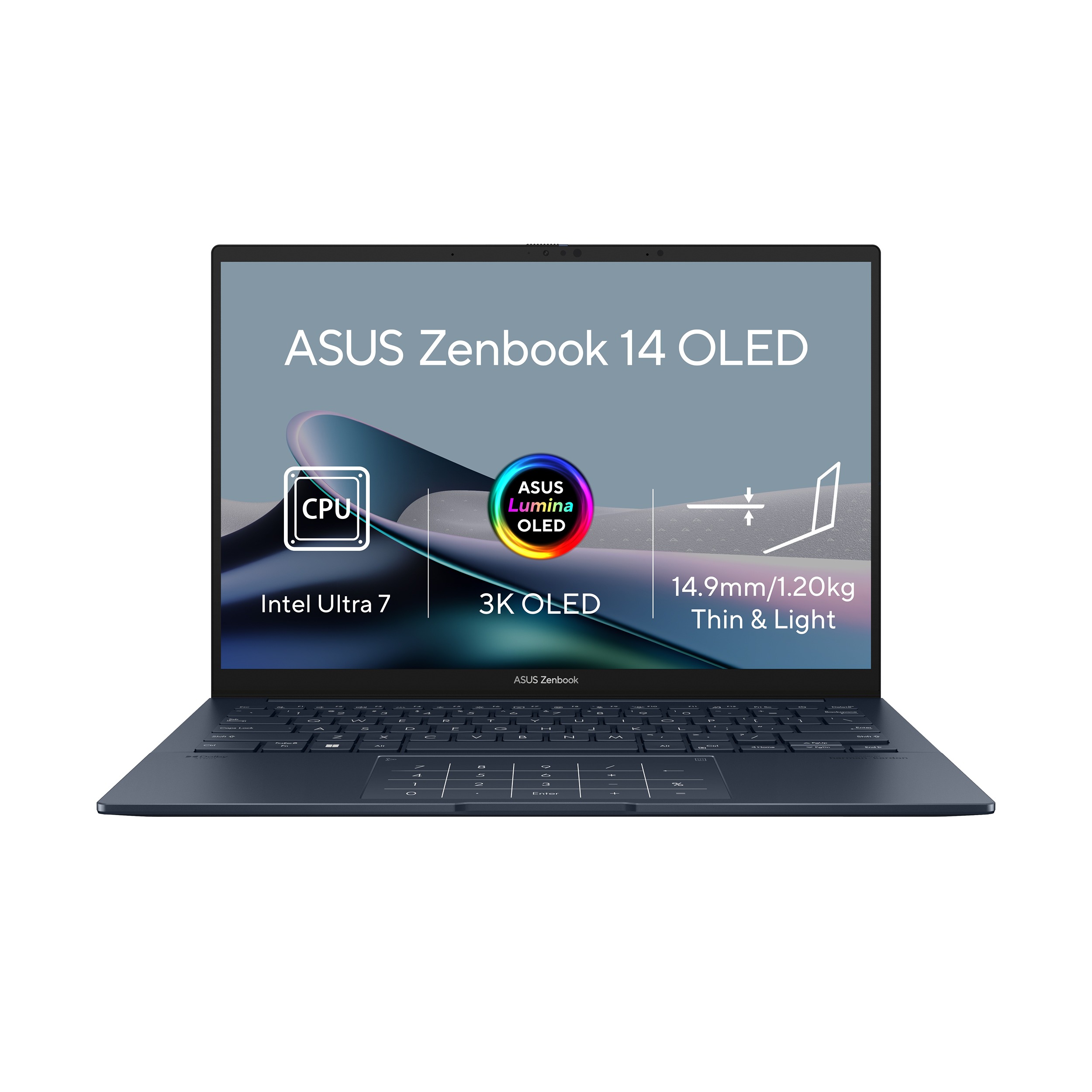 Laptop ASUS Zenbook 14 OLED UX3405, 14", Intel Core Ultra 7, 32GB RAM, 1TB SSD, i zi