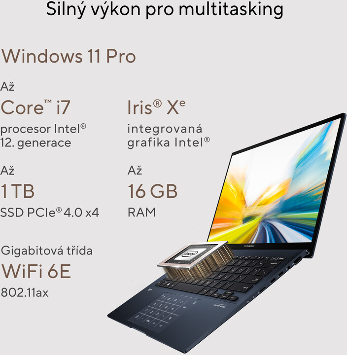 [OUTLET] Laptop ASUS Zenbook 14 OLED (UX3402, 12th Gen Intel), 14", Intel Core i7, 16GB RAM, 512GB SSD, Intel Iris Xe Graphics, i kaltër	