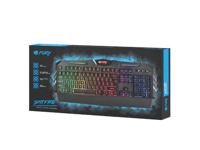 Tastierë Gaming Natec Fury Spitfire, USB, e zezë