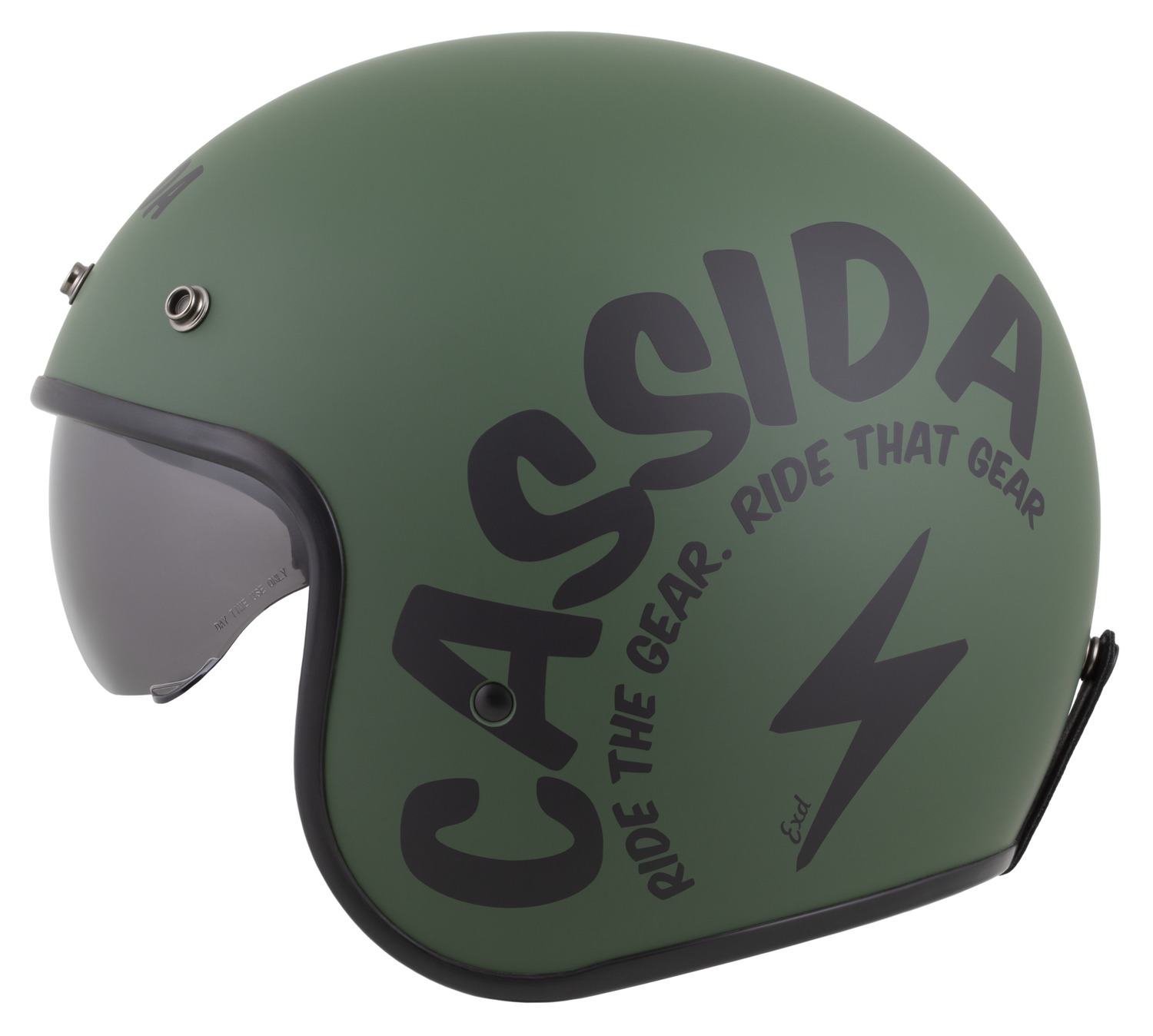 Helmë moto Cassida Oxygen 2.0 Gear, e hapur, vizor dielli, jeshile mat e zezë