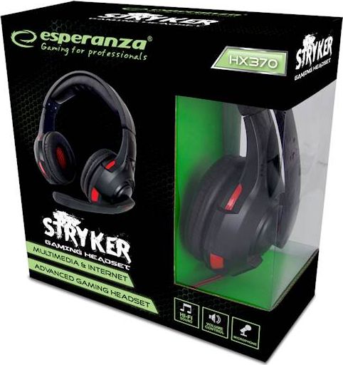 Kufje Esperanza Stryker EGH370, me mikrofon, 3.5mm, të kuqe