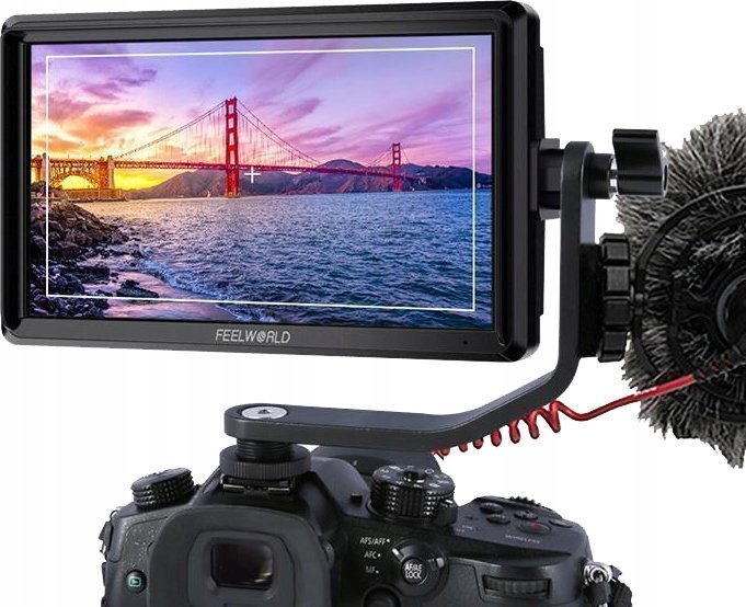 Monitor për kamerë FeelWorld FW568 V3, 6", IPS Full HD, 4K HDMI, me kapak dielli