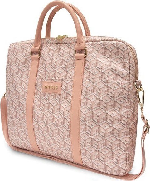 Çantë laptopi Guess GCube Stripes GUCB15HGCFSEP, 16", lëkurë sintetike, rozë