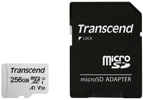 Transcend Micro SDXC 300S мемориска картичка, 256 GB, UHS-I U3, A1 + SD адаптер