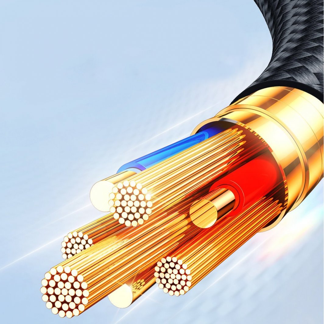 Kabllo USB Joyroom 4in1 JR FC1A1, 1.2m, USB A në Lightning 2x USB C Micro USB, gri