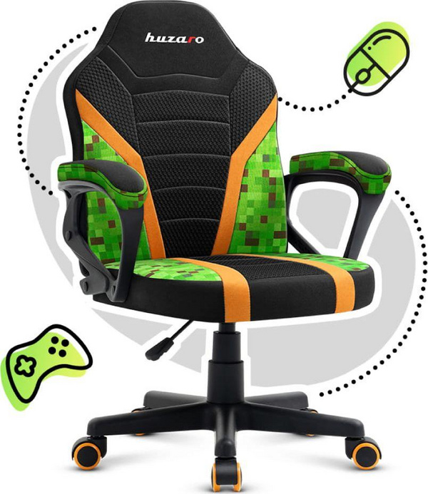 Karrige gaming për fëmijë Huzaro HZ-Ranger 1.0 Pixel Mesh, material rrjetë, me rrota, shumëngjyrëshe
