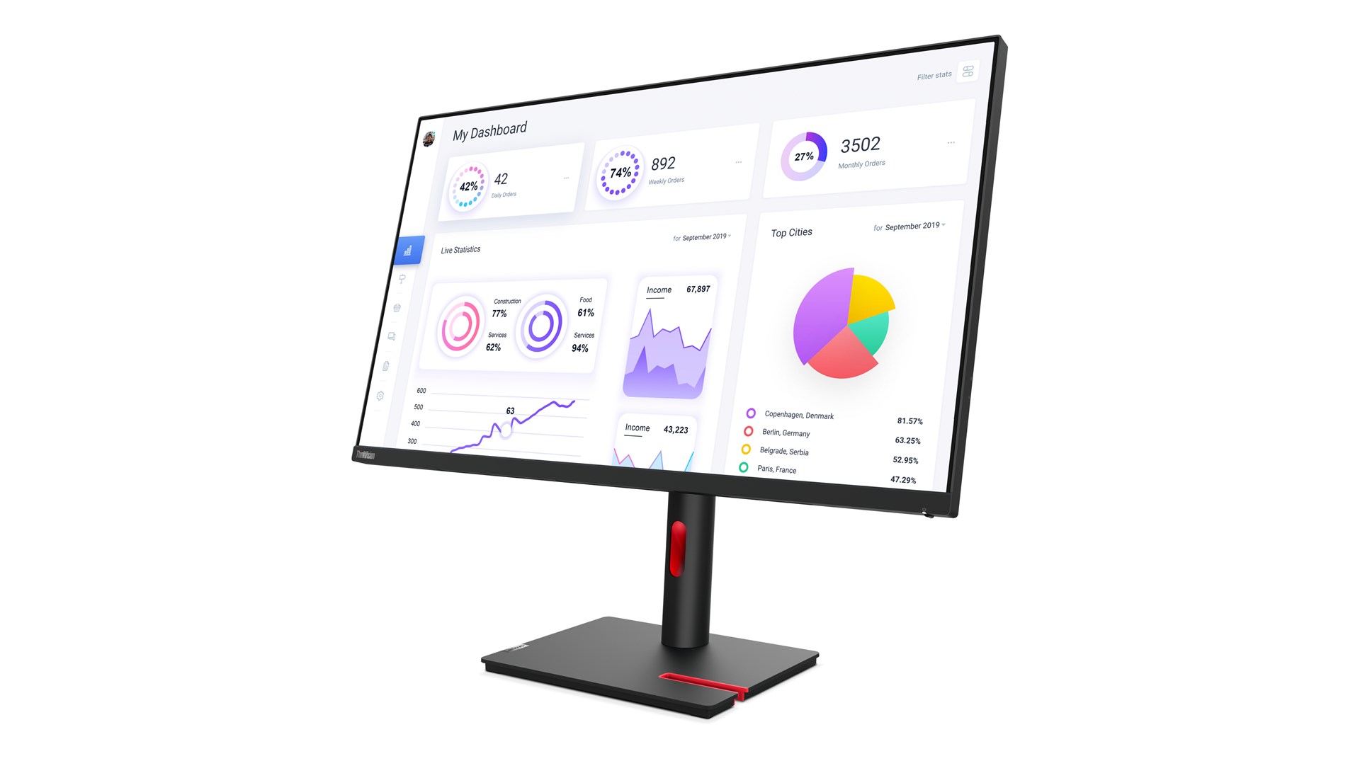 Monitor Lenovo ThinkVision T32p-30, 31.5", 3840 x 2160, i zi