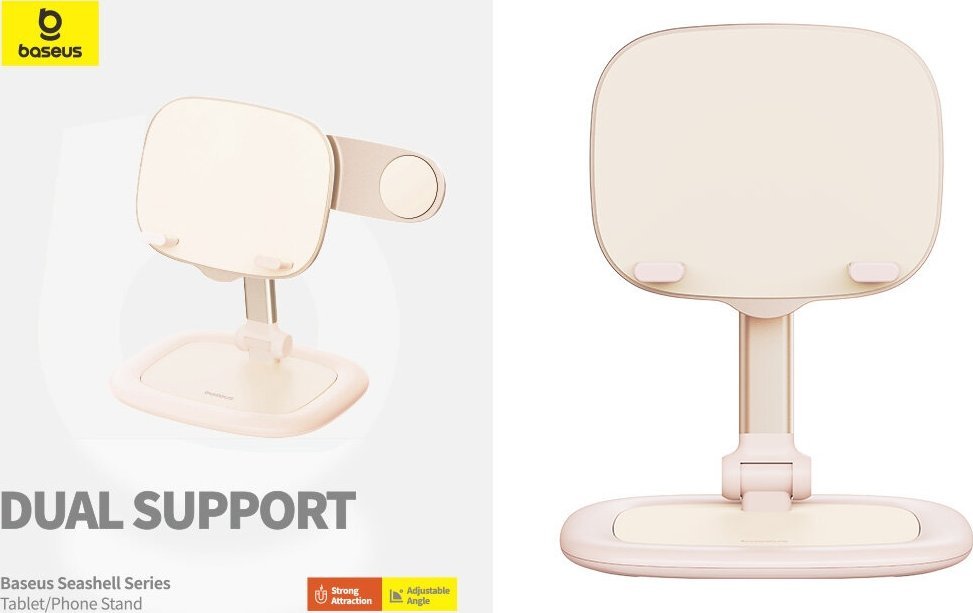Држач за телефон и таблет Baseus Seashell, прилагодлив, преклоплив, розов