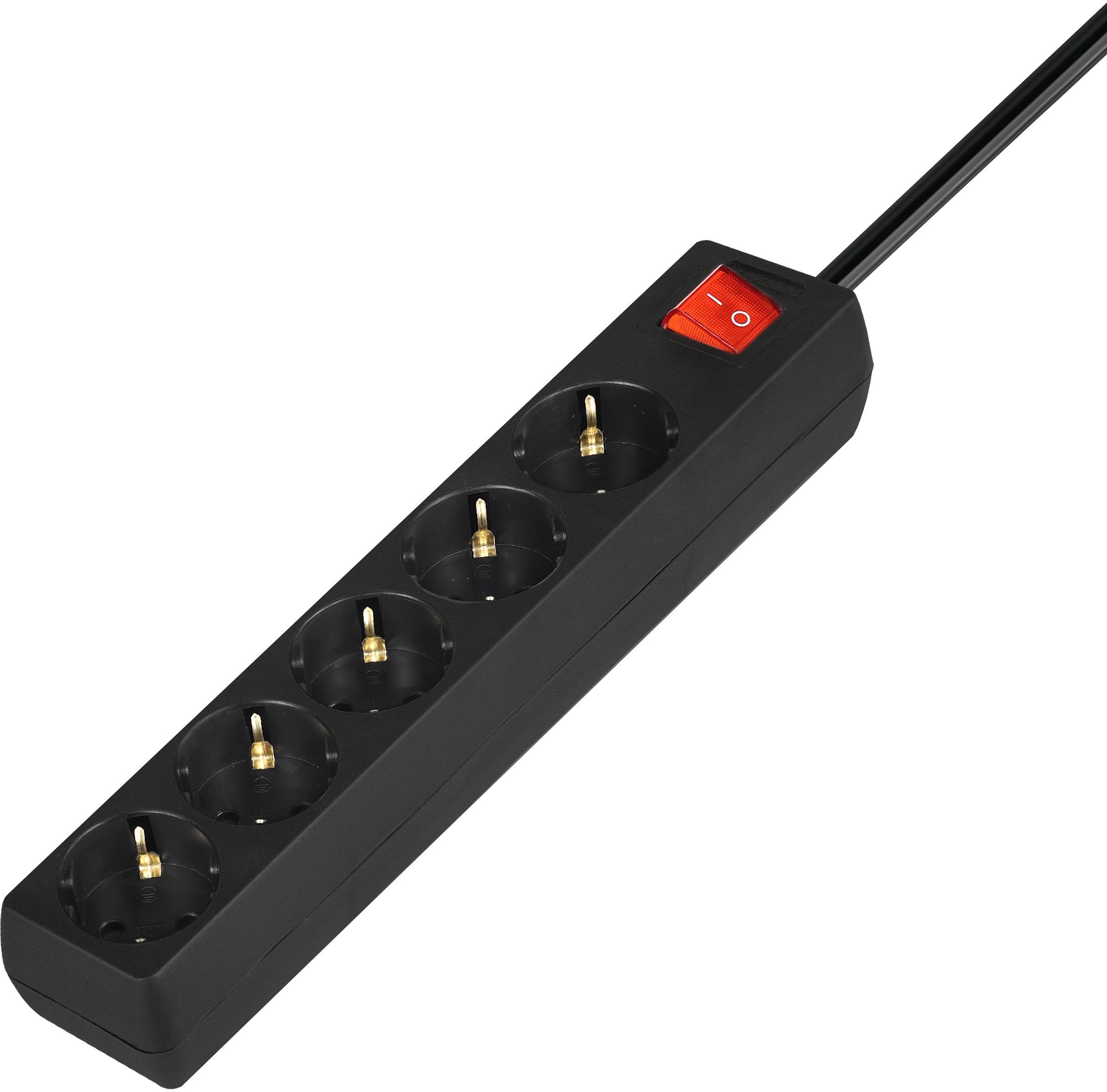 Продолжен кабел Savio LZ-15, 5x шуко приклучоци, кабел 5 m, бел