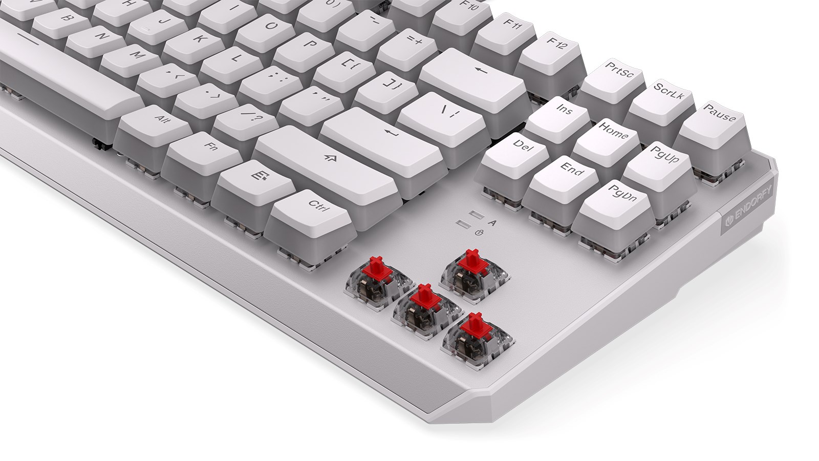 Tastierë mekanike Gaming Endorfy THOCK TKL OWH P, USB, Kailh Red, RGB, e bardhë