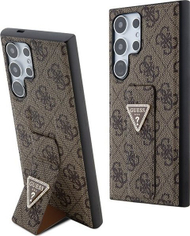 Mbulesë telefoni Guess 4G Strass Triangle Grip Stand, Samsung Galaxy S24 Ultra, kafe